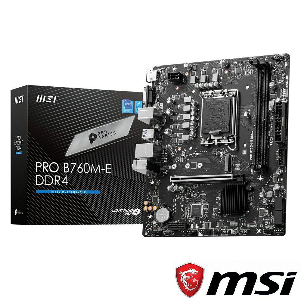 【msi 微星】pro b760m-e ddr4 主機板【三井3c】