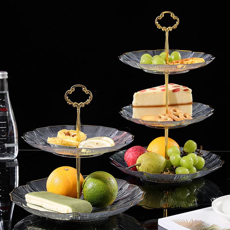 多層水果盤 歐式多層水果盤創意三層蛋糕架時尚干果零食盤糖果盤現代客廳家用