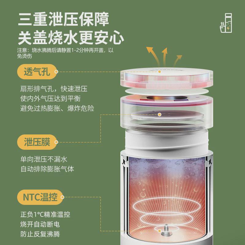 跨境110v恆溫燒水壺旅行便攜式電熱水杯家用小型宿舍辦公室養生杯