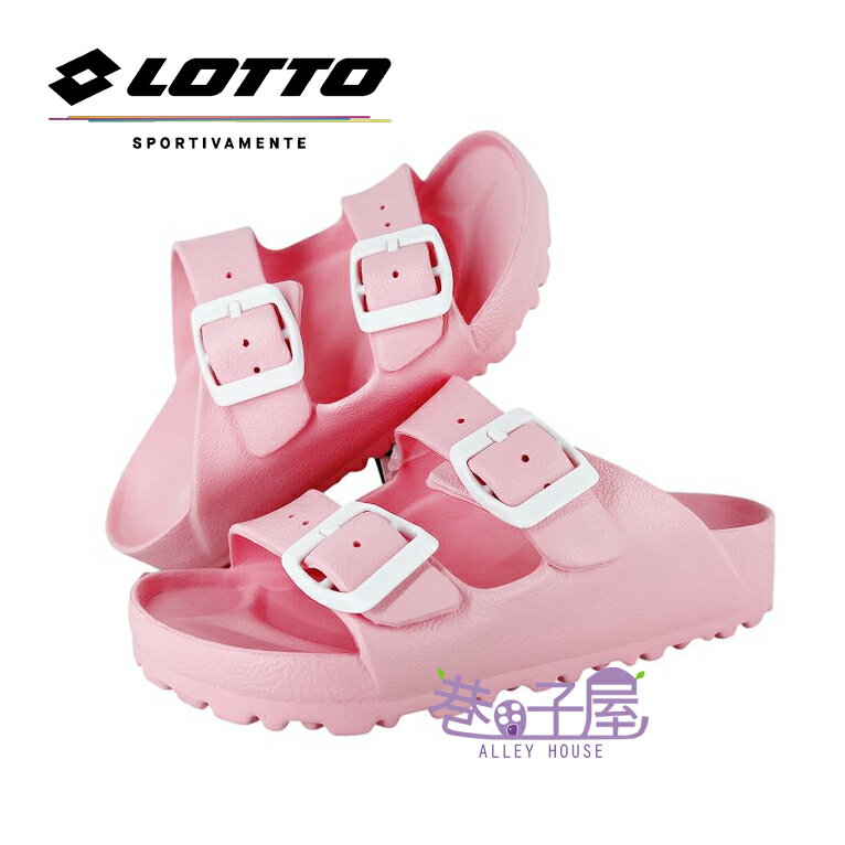 LOTTO樂得 童鞋 BURANO 一體成型 雙釦 輕量 防水拖鞋 伯肯拖鞋 [LT8AKS6323] 粉 MIT臺灣製造【巷子屋】