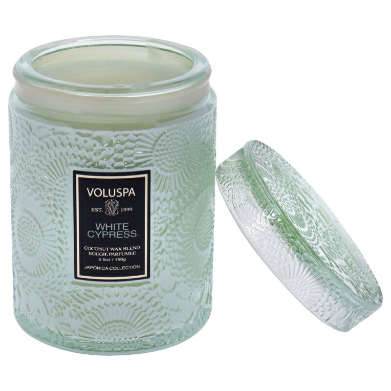 美國 VOLUSPA 浮雕系列香氛蠟燭-白絲柏 156g 居家香氛＊夏日微風＊