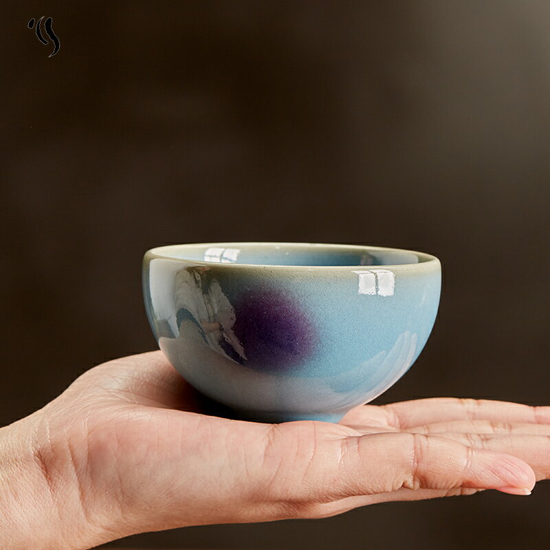 弘鈞堂鈞瓷主人杯宋代鈞窯雞心碗茶盞開片可養陶瓷品茗茶杯手工| 協貿