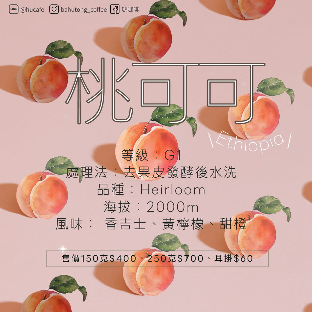 衣索比亞-桃可可 (150克、250克)