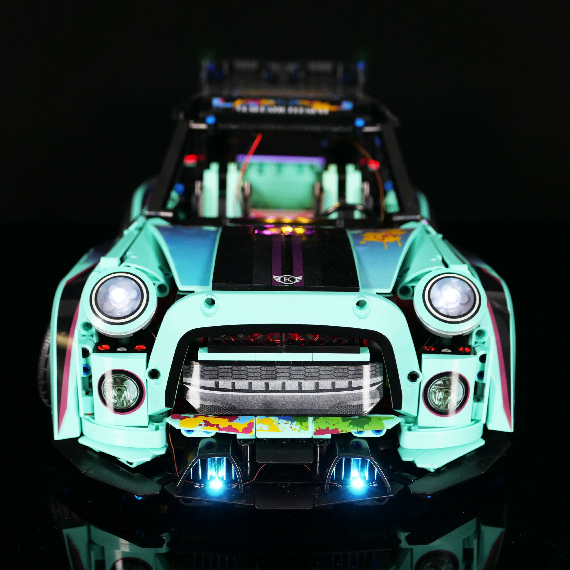 【喜挖】適用樂高K盒子科技機械系列寶馬MINI低趴甲殼蟲跑車積木燈飾10505