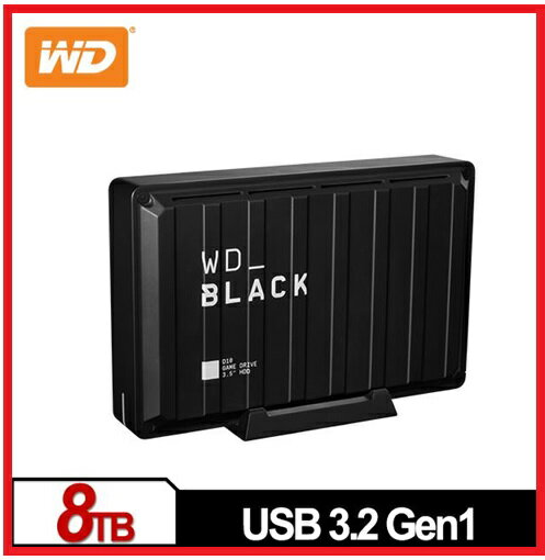 WD 威騰 D10 Game Drive 8TB 3.5吋電競外接式硬碟 WDBA3P0080HBK-SESN