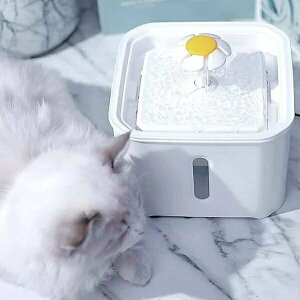 『台灣x現貨秒出』小花朵防乾燒流動水寵物循環靜音自動飲水機
