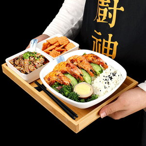 日式蓋澆飯餐具鹵肉飯套裝餐廳碗碟盤商用塑料密胺仿瓷烤肉拌飯碗