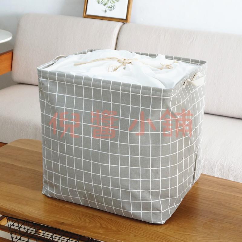 100升 家用可折疊抽繩束口收口衣服被子袋方形臟衣籃收納箱收納筐【倪醬小鋪】