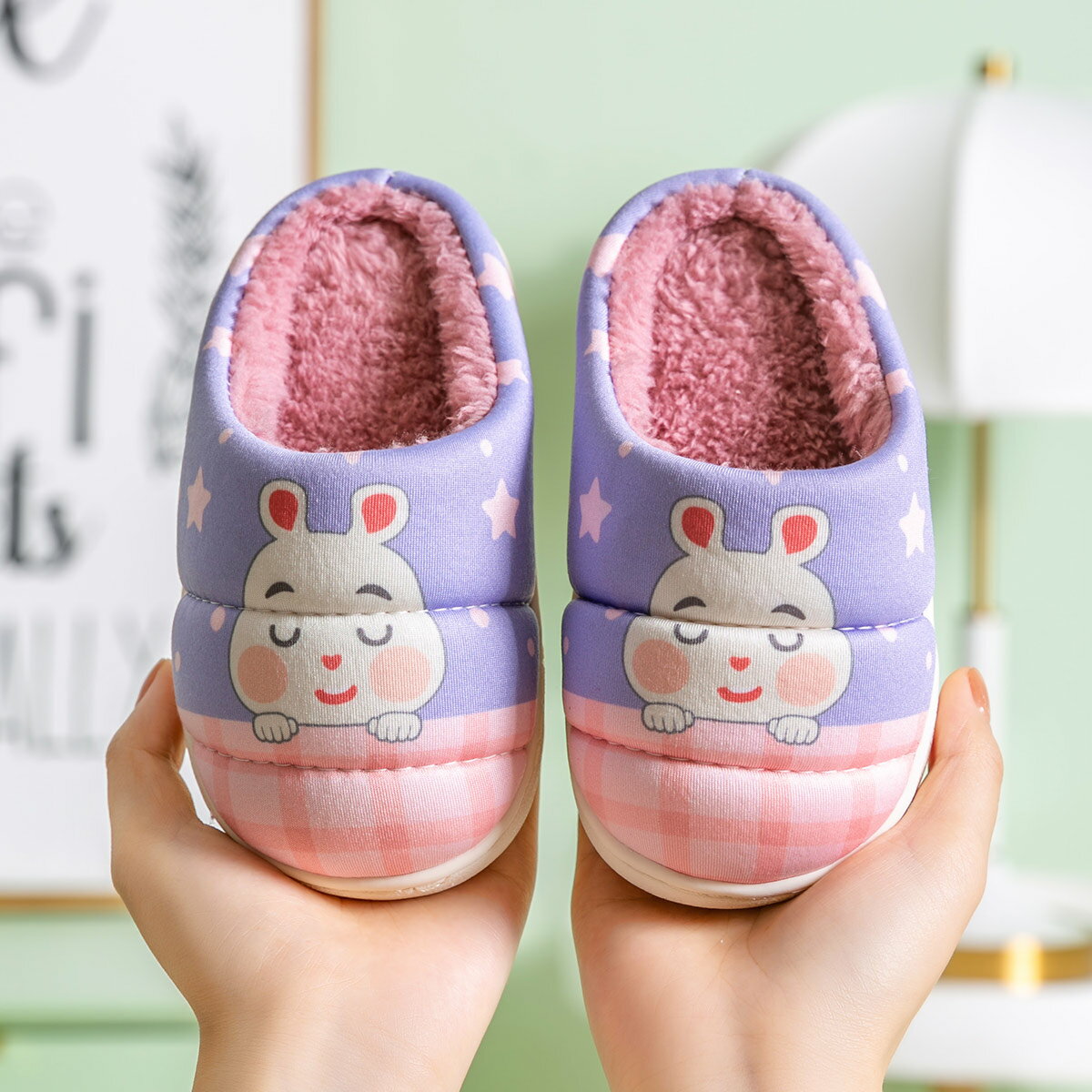 兒童棉拖鞋秋冬季寶寶男童女童室內家居家用可愛防滑小孩卡通棉拖