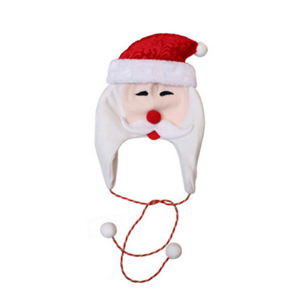 聖誕節A型雪人麋鹿絨布長繩球球帽子【BlueCat】【XM0368】