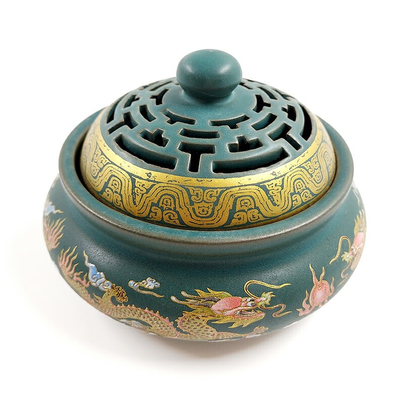 中国 古銅 琺瑯彩 象塔香炉 桐箱付 M 5576 - 工芸品