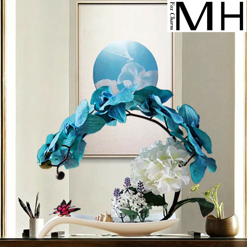 蝴蝶蘭假花盆栽歐式仿真花藝套裝家居客廳裝飾花玄關餐桌盆景擺件