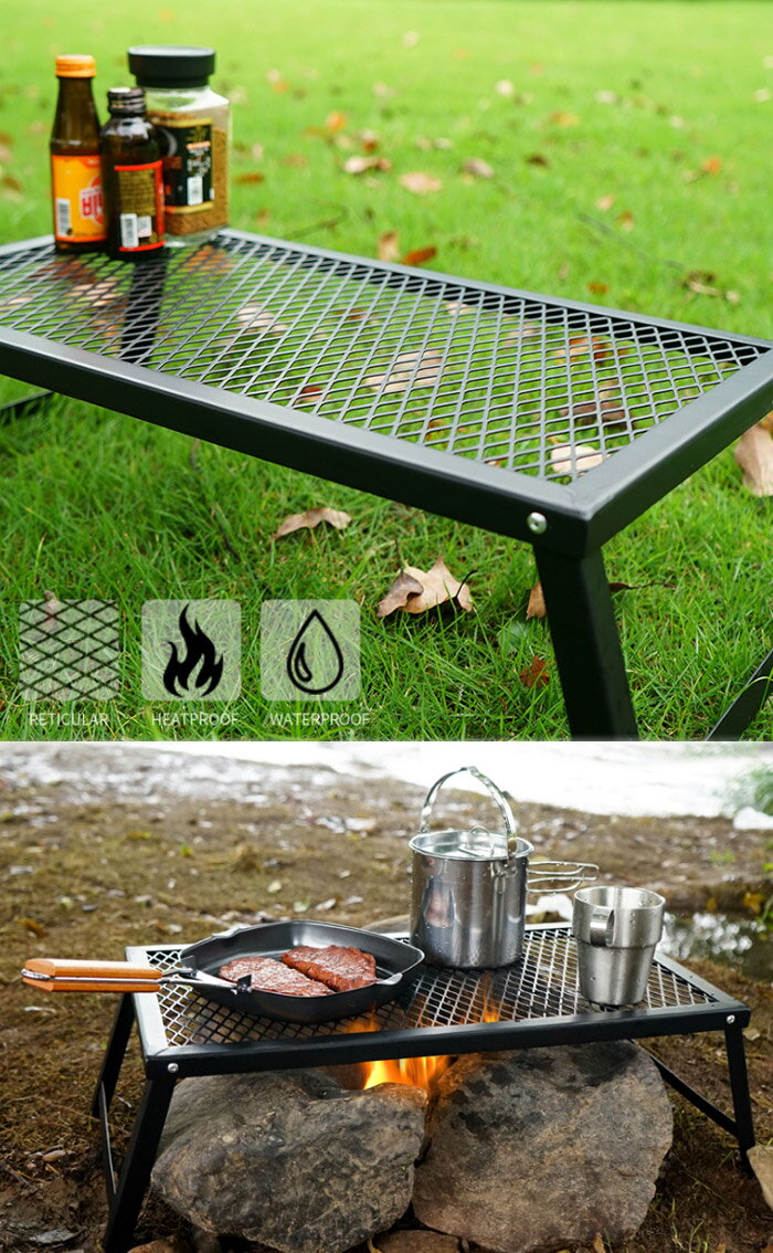 BBQ燒烤架 戶外摺疊網桌 耐高溫鐵網桌 折疊桌 燒烤桌 料理桌 野炊野營 1