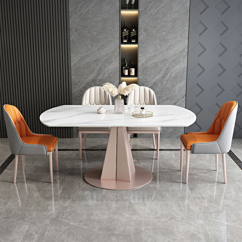餐桌 椅組合 現代簡約 家用 小戶型 可伸縮折疊 兩用 方圓形飯桌