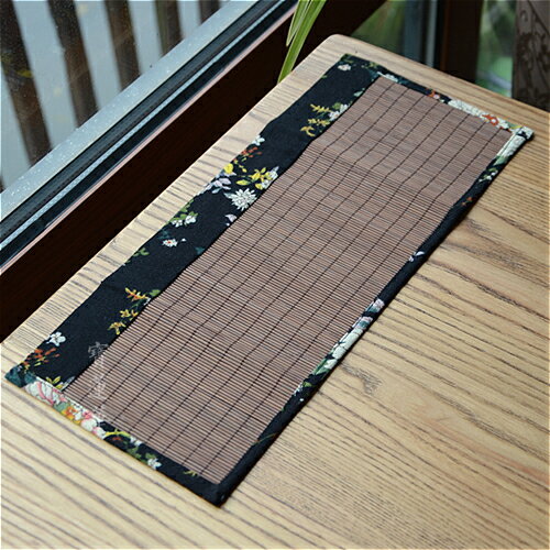 隨身簡約竹布茶墊 茶席布藝茶墊竹桌旗包竹墊茶簾竹席隔熱茶盤墊 2