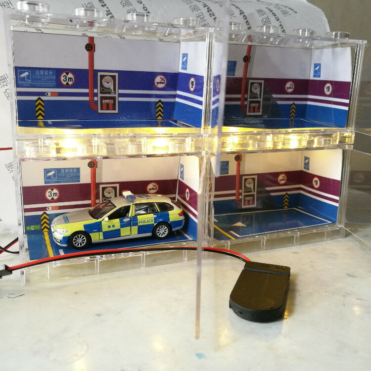 停車位模型 陳列展示盒 透明亞克力 LED燈 防塵遮光罩 堆疊TBrick