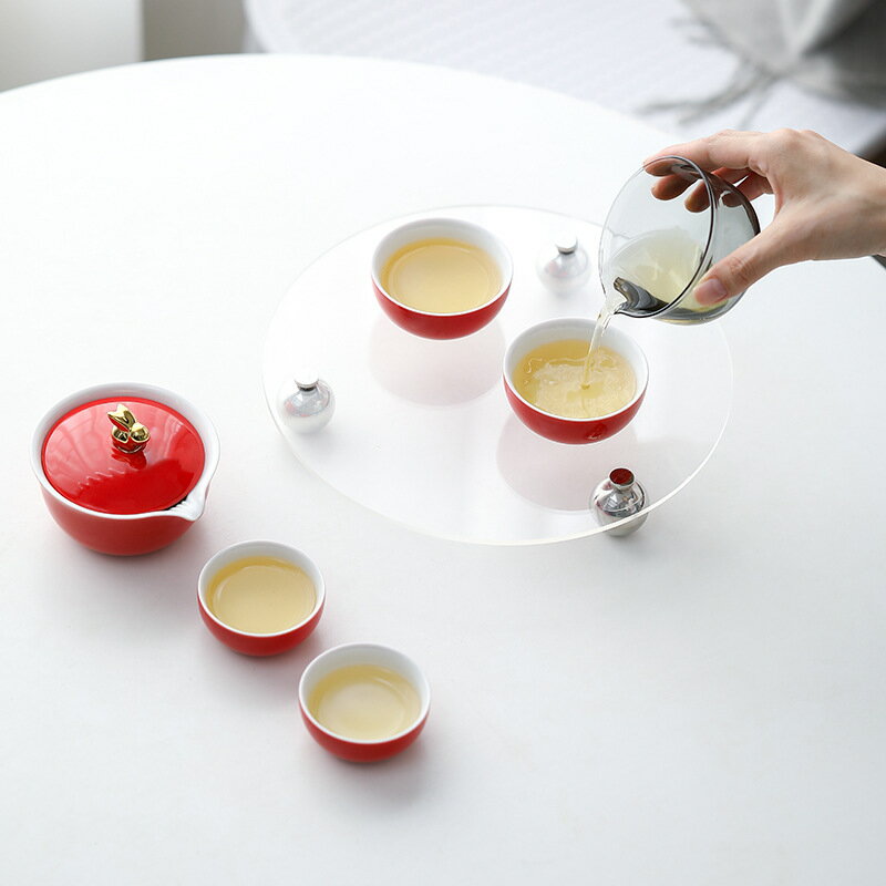 中秋節旅行茶具套裝戶外便攜中式陶瓷泡茶壺茶杯家用創意一壺四杯
