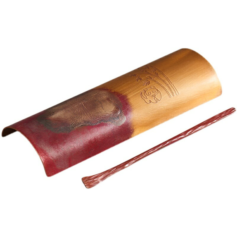 紫銅鎏銀茶則茶勺 純手工賞茶荷茶撥套裝 茶禪意功夫茶具茶道配件 4