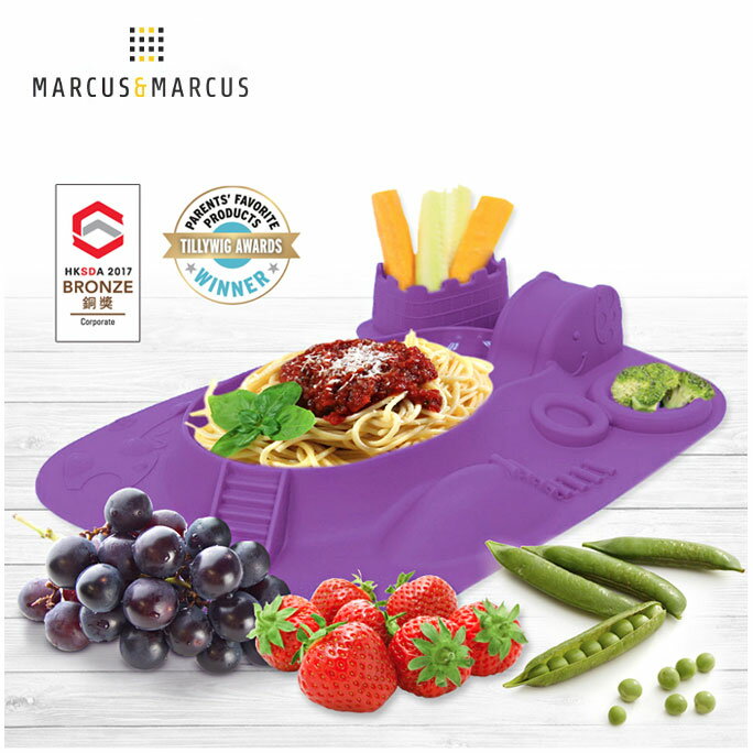 【加拿大 Marcus & Marcus】動物樂園遊樂造型餐盤 - 鯨魚 (紫)