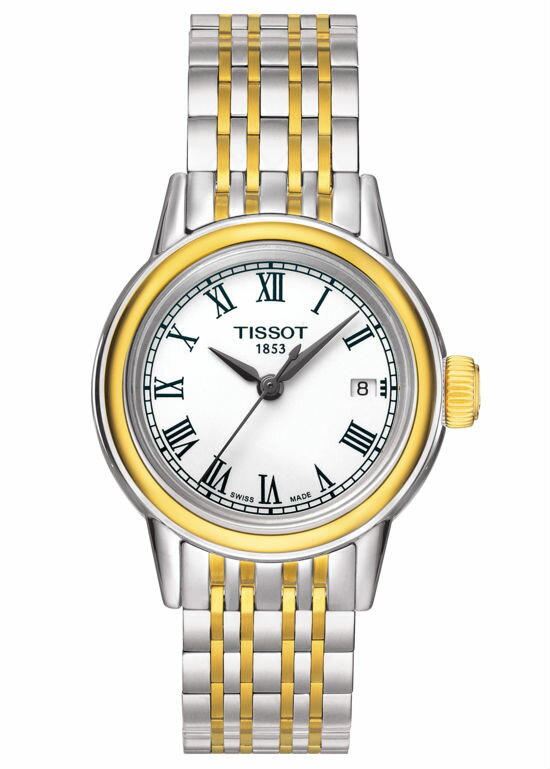 TISSOT天梭錶 T0852102201300 CARSON卡森系列 經典羅馬淑女腕錶/ 銀+金 30mm