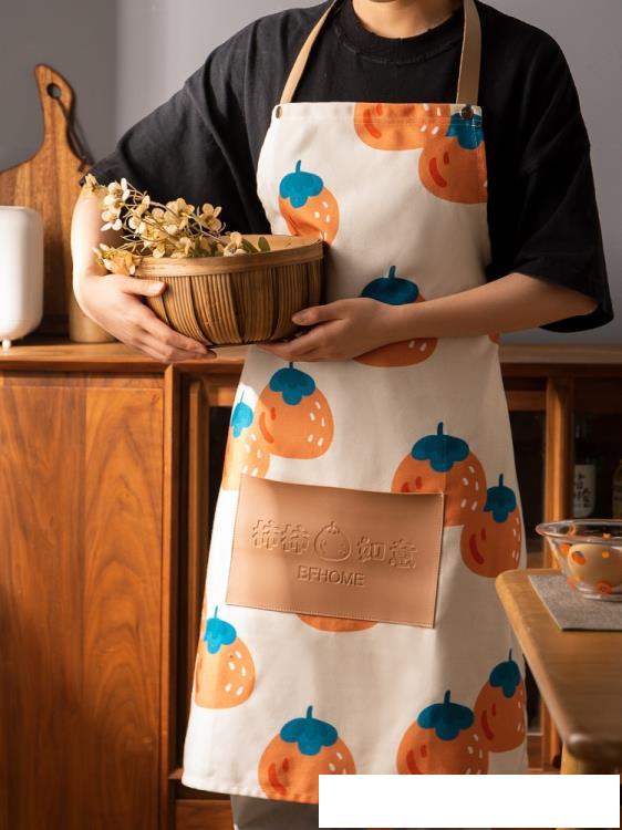 防水圍裙女家用廚房2021新款網紅夏季夏天薄款做飯的防油圍腰罩衣 雙十一全館距惠