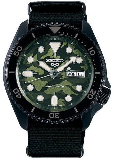 SEIKO 精工錶 5 Sports 系列潮流機械錶 4R36-13B0G(SRPJ37K1)-42.5mm-迷彩綠面帆布【刷卡回饋 分期0利率】【APP下單4%點數回饋】