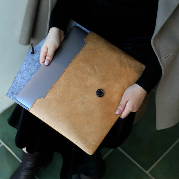 筆記型電腦保護套 高顏值超輕蘋果筆記型電腦包macbook13寸內膽包14寸保護套杜邦紙