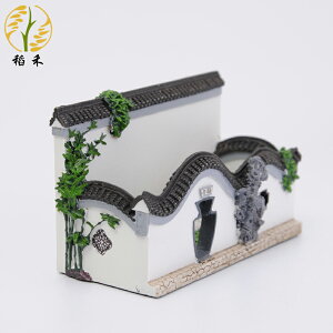 中國風特色建筑模型工藝品辦公桌面裝飾品擺件名片盒創意商務禮品
