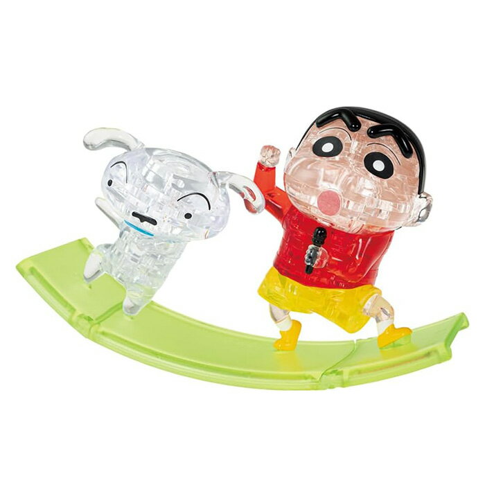 BEVERLY 透明立體拼圖 蠟筆小新 & 小白 62片 【鯊玩具】