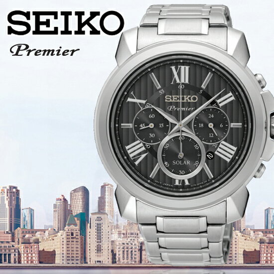 SEIKO日本精工王力宏代言Premie太陽能三環計時紳士腕錶V175-0EH0D/SSC597J1公司貨