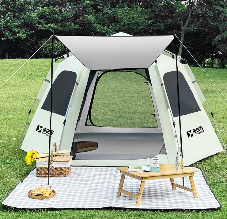 帳篷 六角帳篷 戶外便攜式 可折疊 野外 露營裝備 野餐 野營 全自動 加厚
