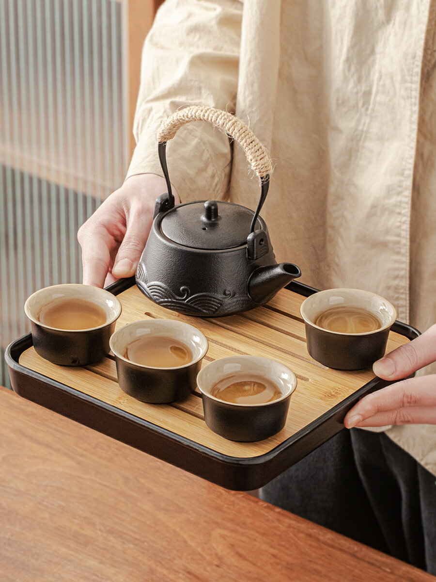 【滿299出貨】黑陶功夫茶具茶盤套裝家用簡約茶具套組茶盤辦公室禮品套組