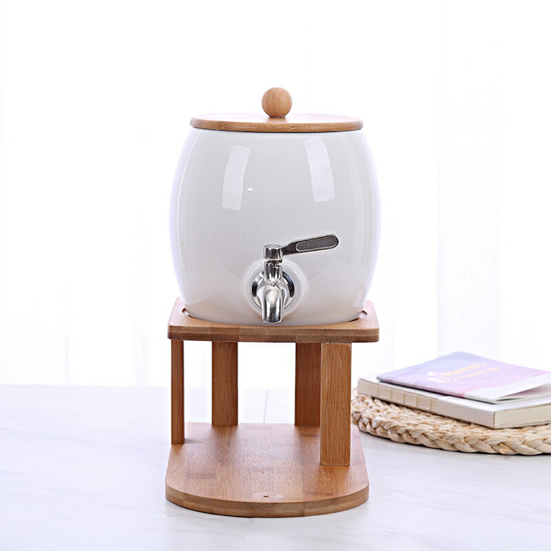 日式冷水壺帶龍頭創意耐高溫喝水杯泡茶壺套裝客廳家用陶瓷涼水壺