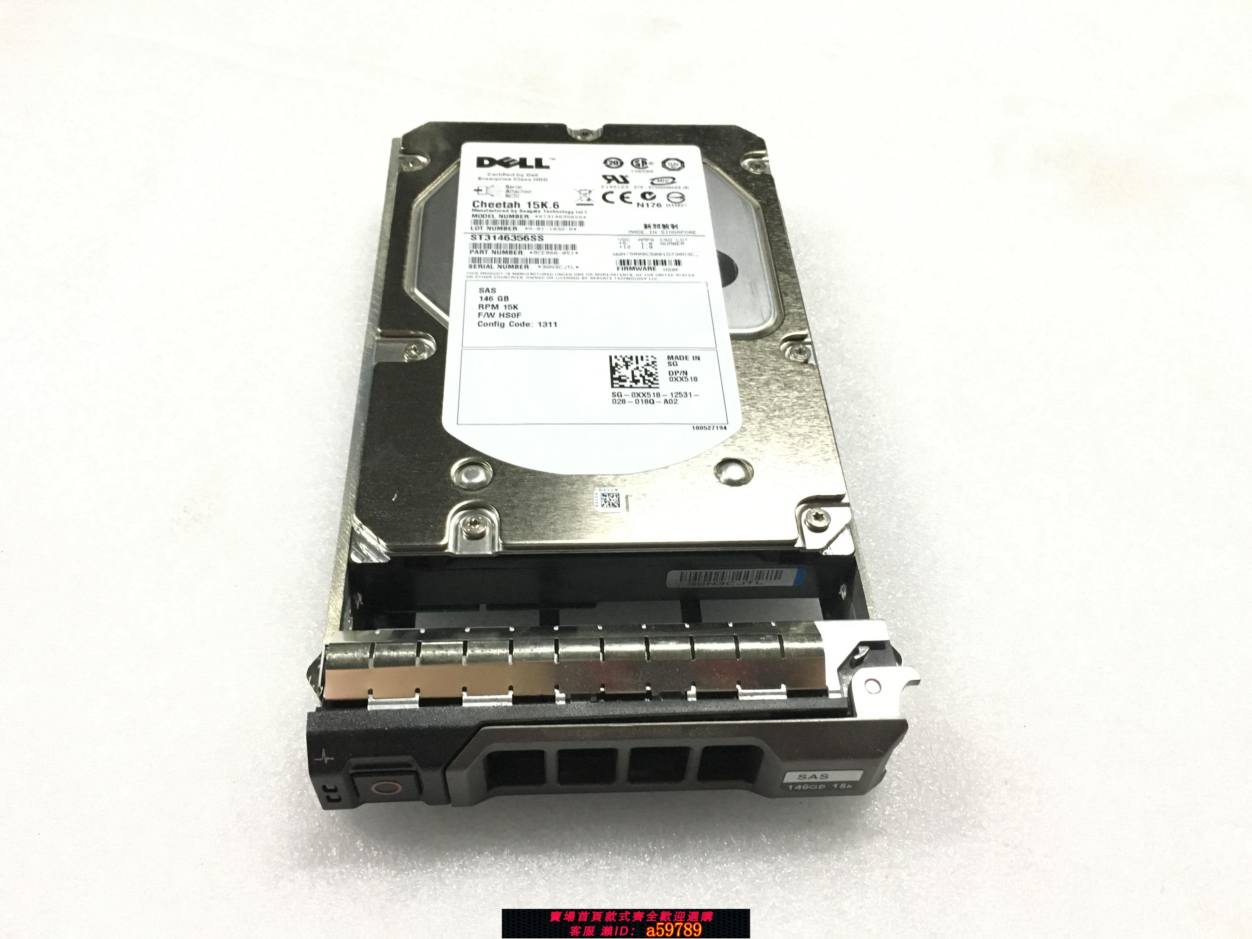 【台灣公司 可打統編】Dell/戴爾 SAS 146G 15K6 3.5寸 純希捷ST3146356SS 0XX518 硬碟
