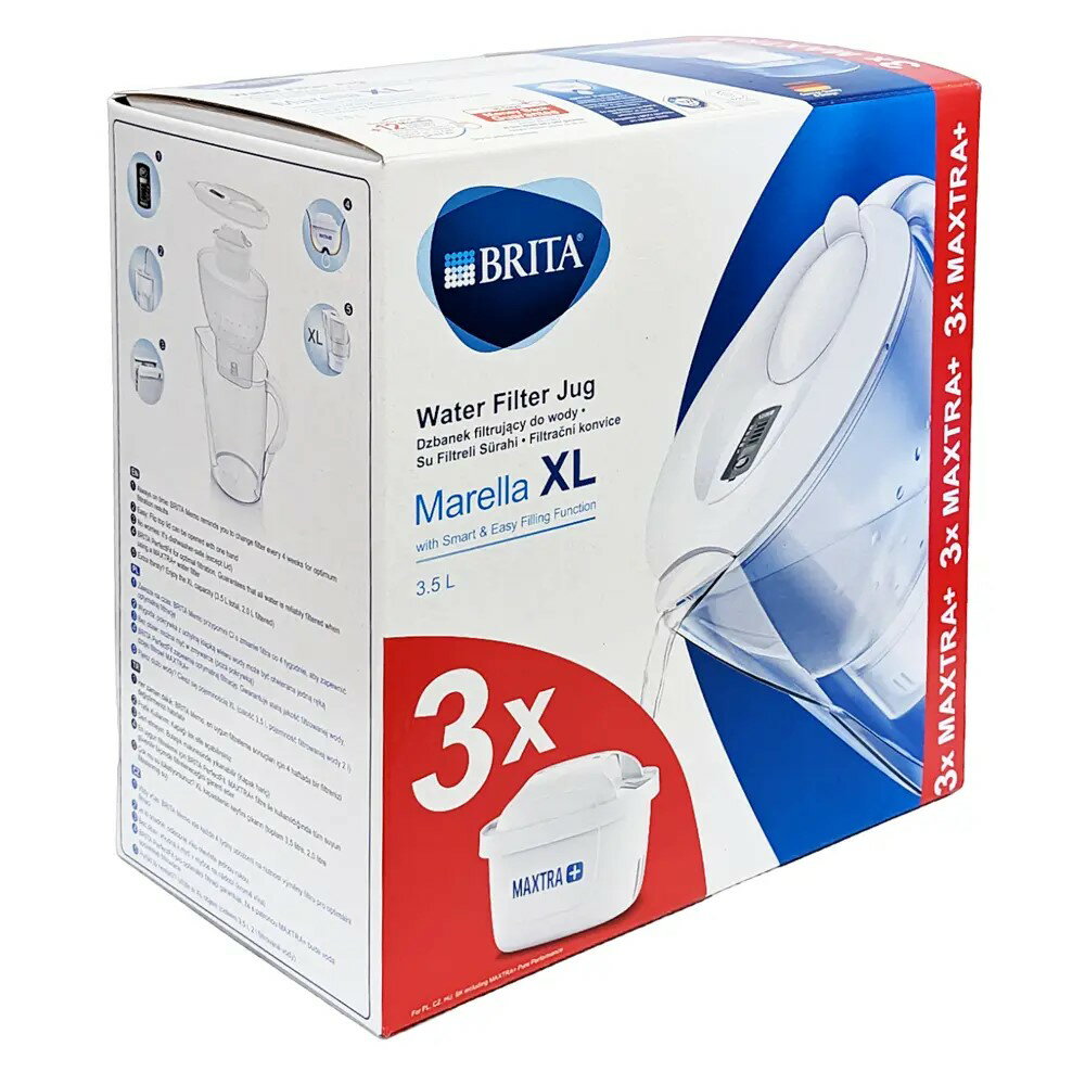 【德國原裝BRITA】 Marella XL馬利拉濾水壺3.5L(內含3入濾芯)