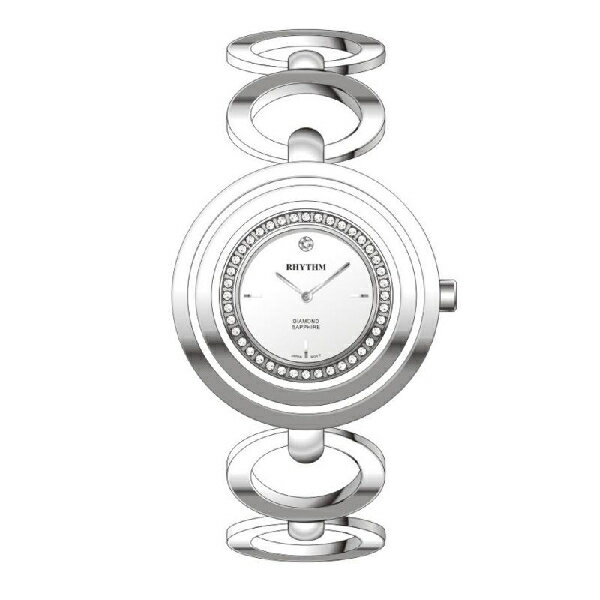Rhythm 日本麗聲鐘時針 鏤空輕巧手環錶 (L1302S01) 銀 42.5mm｜樂天全館特惠中★指定刷卡回饋10%