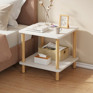 茶桌 茶桌 桌椅組合 床頭櫃現代簡約臥室小型出租房風簡易桌子床邊窄款置物架櫃子