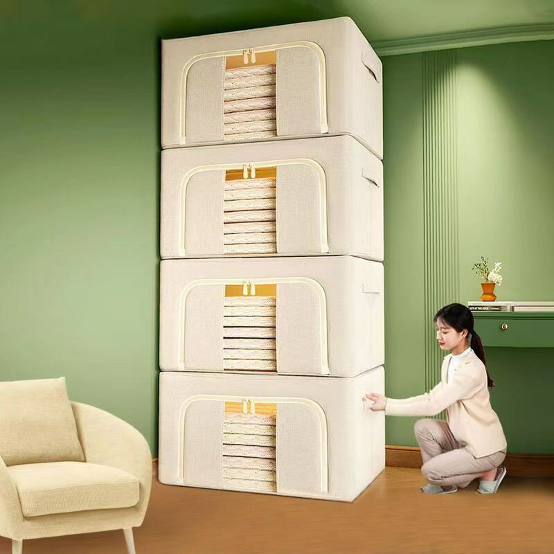 限時下標！免運 收納箱 衣服收納箱家用衣櫃衣物整理盒大容量加厚布藝大號折疊筐儲物州韓八折下殺 打骨折 可開發票 加客服賴享受巨額減免金牌保障