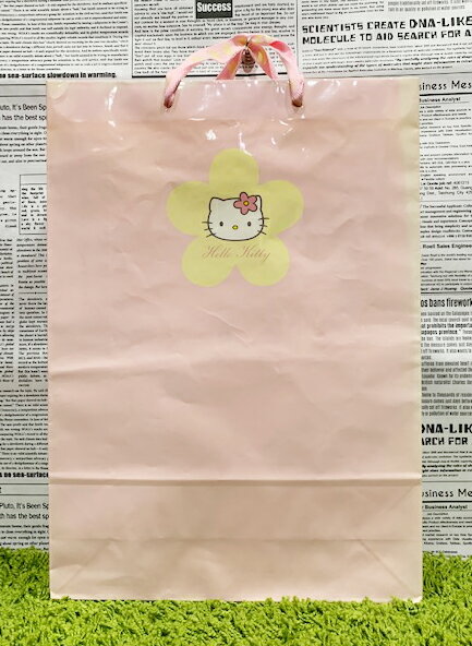 【震撼精品百貨】Hello Kitty 凱蒂貓 日本SANRIO三麗鷗KITTY紙袋/購物袋-粉花*49866 震撼日式精品百貨
