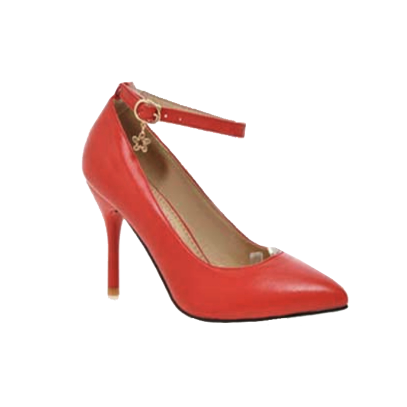 性感繫踝星星點綴尖頭細跟淺口高跟鞋-黑/白/紅/粉32-43【AAA0394】