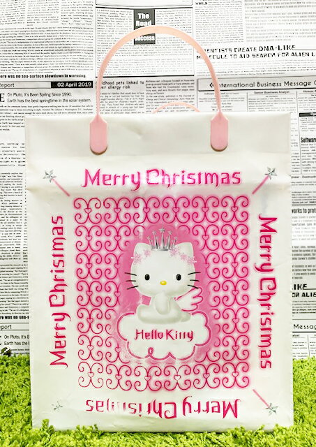 【震撼精品百貨】Hello Kitty 凱蒂貓 日本SANRIO三麗鷗KITTY塑膠袋/購物袋-皇冠天使*29041 震撼日式精品百貨