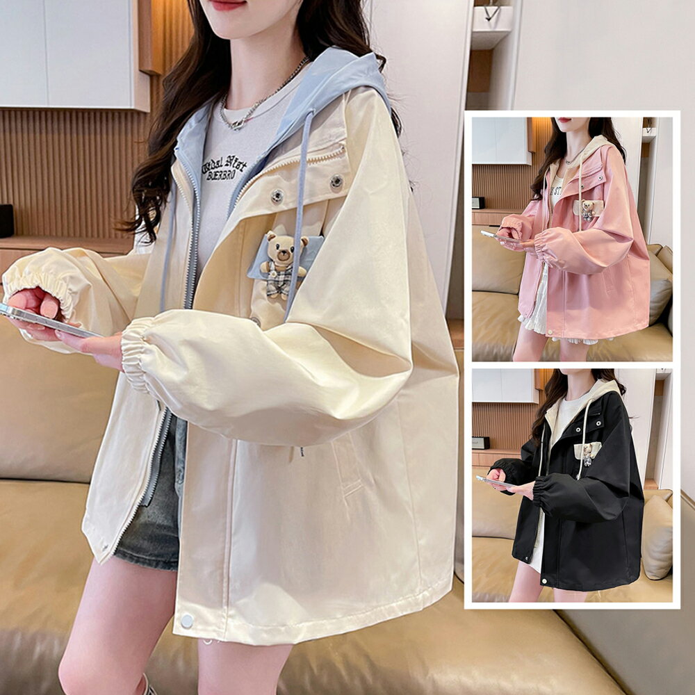 ＊ORead＊韓系學院風假兩件連帽外套(3色S~2XL)