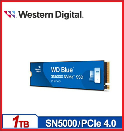 WD 藍標 SN5000 1TB M.2 PCIe 4.0 NVMe SSD WDS100T4B0E 5年保固
