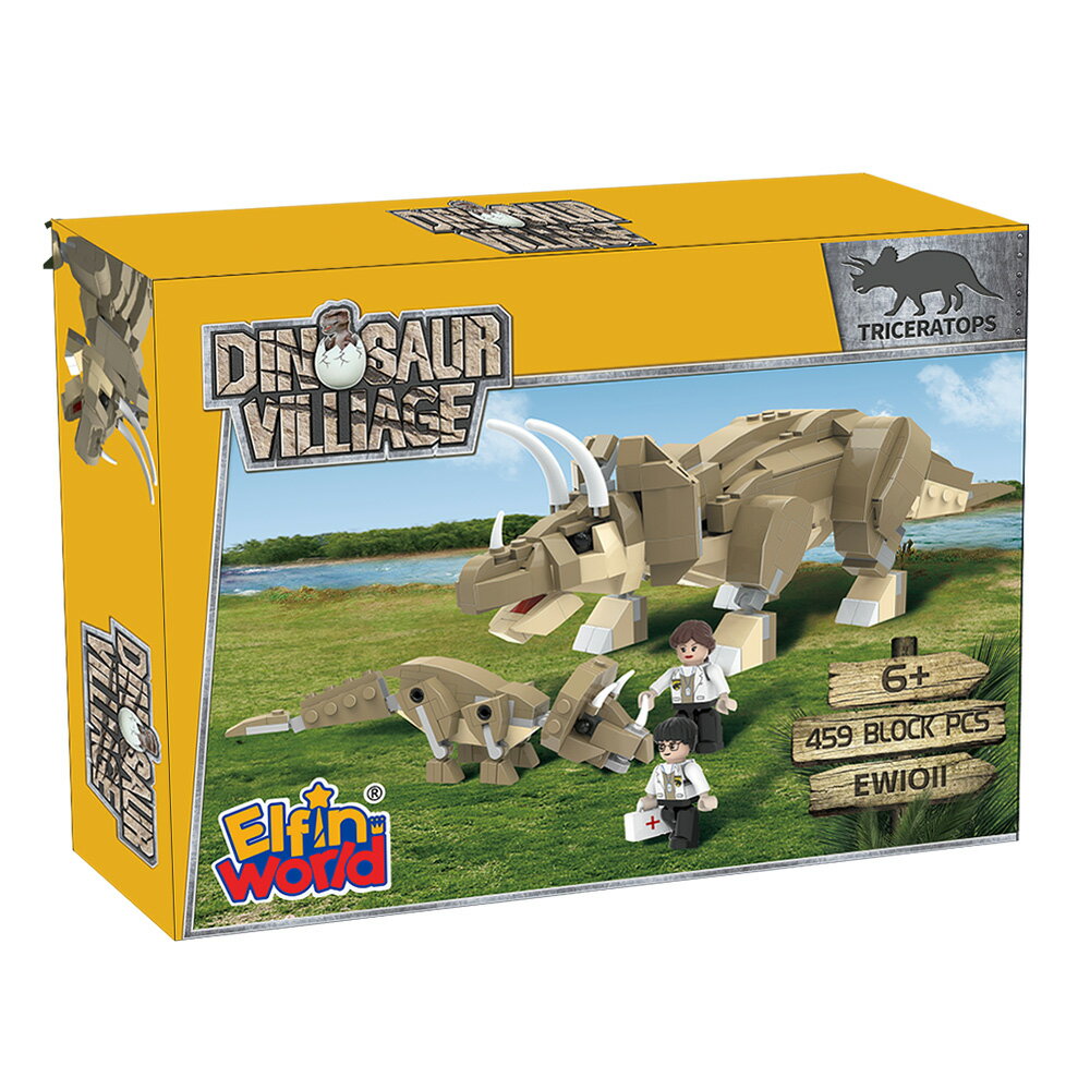 【BanBao邦寶積木楚崴】- EW-1011  侏儸紀系列-三角龍醫護組合 1