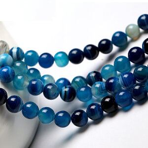 千琪水晶飾品diy 優化條紋藍瑪瑙散珠子半成品串珠手鏈材料配件