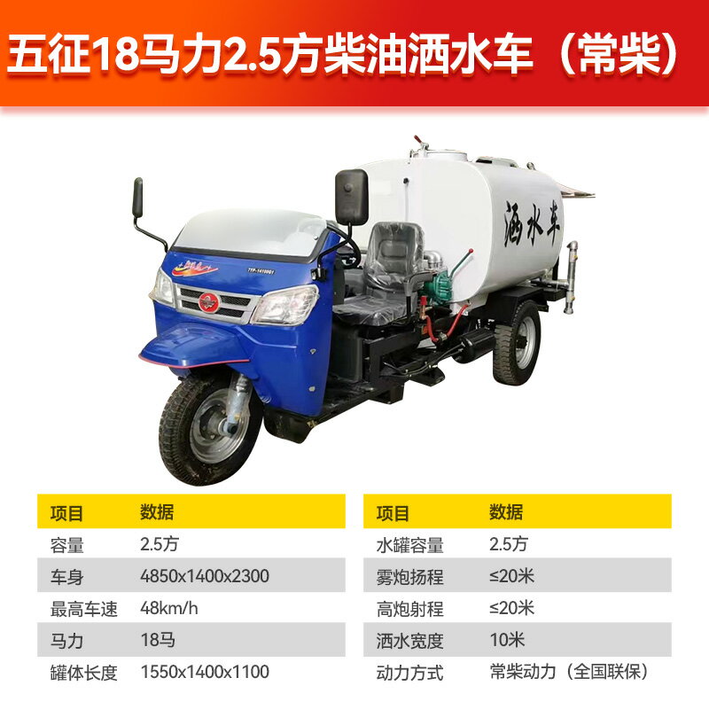 {公司貨 保固一年}電動三輪高壓清洗車小型道路清掃車環衛專用沖洗柴油霧炮灑水車 0
