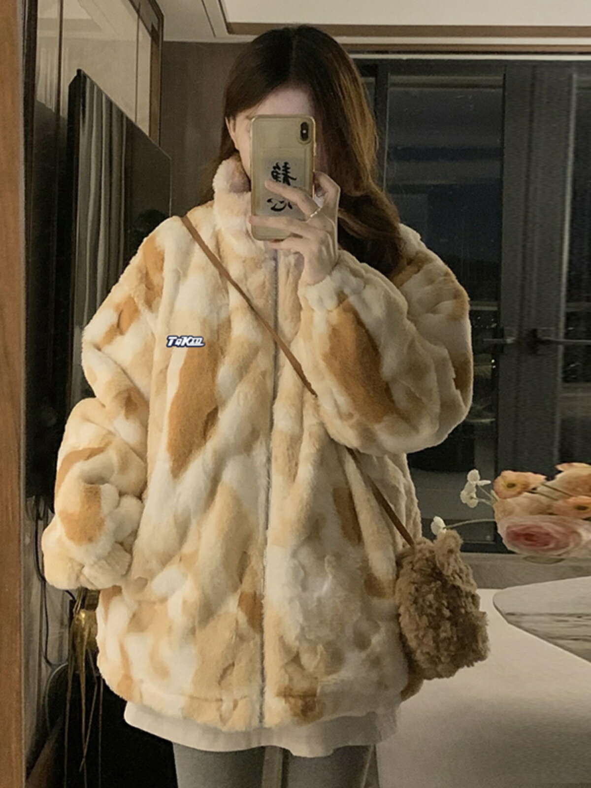 時尚羊羔毛毛絨棉服女秋冬季2024新款學生大童中長款加絨加厚外套【雲木雜貨】