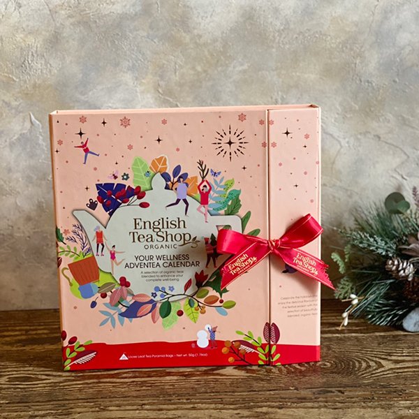 英式下午茶立體書造型蝴蝶結緞帶聖誕倒數日曆耶誕日曆斯里蘭卡有機紅茶禮盒組茶包交換禮物-粉色款最後一盒