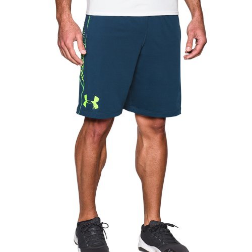 《UA出清６折》Shoestw【1277089-997】UNDER ARMOUR UA服飾 短褲 運動褲 訓練褲 10吋 湖藍螢綠 男生