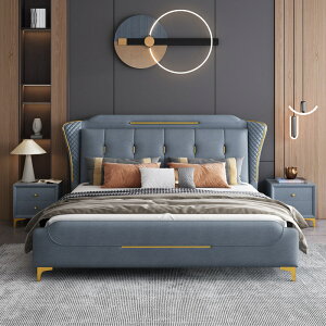 優樂悅~軟體床主臥輕奢1.8雙人布藝床1.5米網紅婚床現代簡約軟包科技布床